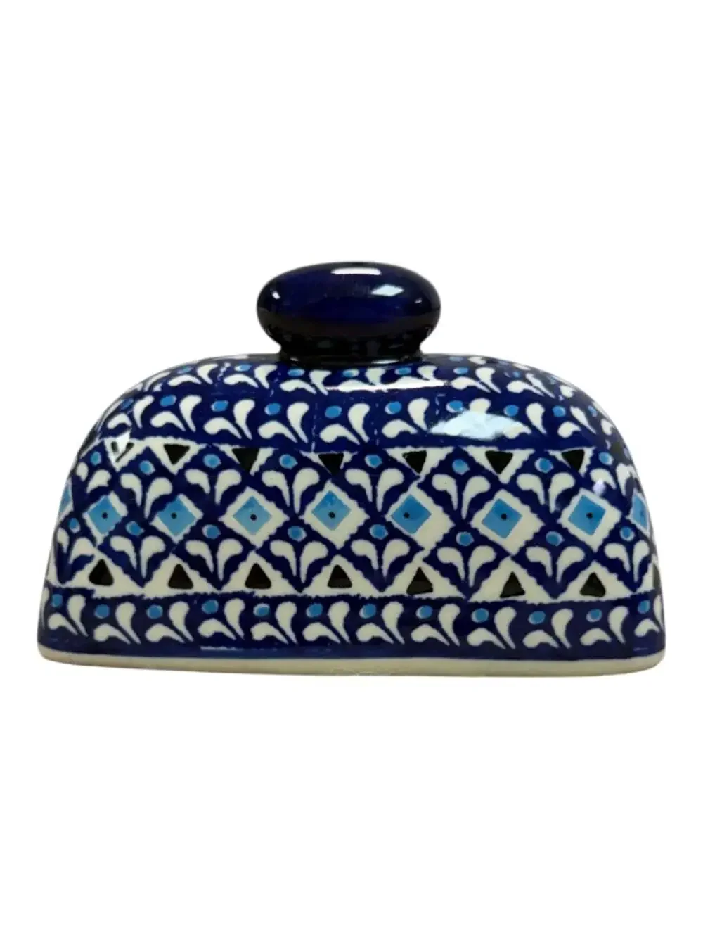 Ceramika Artystyczna Polish Pottery U1732 Grecian Blooms Butter Dish UNIKAT